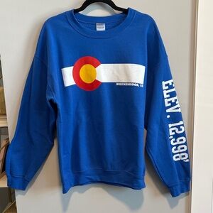 Gildan Blue Crewneck with Colorado Flag Design